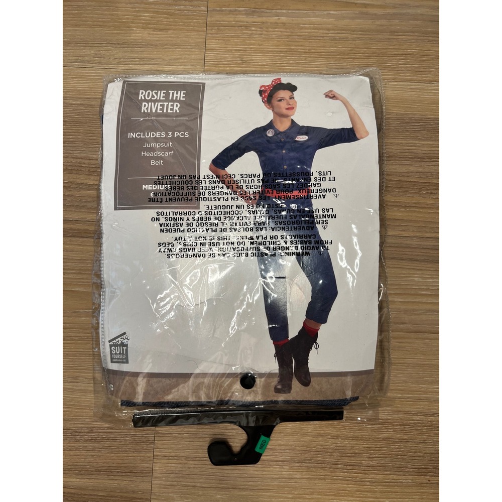 Suit Yourself Womens Rosie the Riveter Costume 3pc Set Blue Medium 6-8